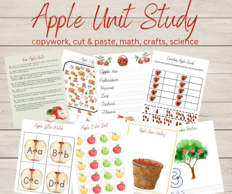 Apple Unit Study PDF Bundle - Anchored Homeschool Resource Center
