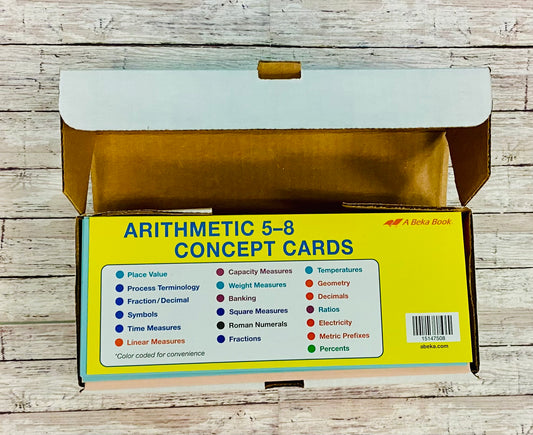 Abeka Arithmetic Concept Cards - Anchored Homeschool Resource Center
