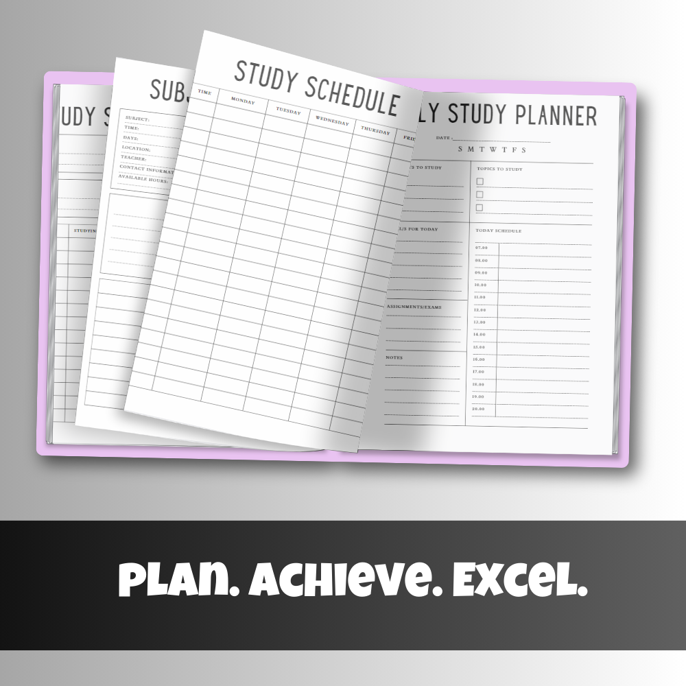 Black and White Student Planner - Anchored Homeschool Resource Center