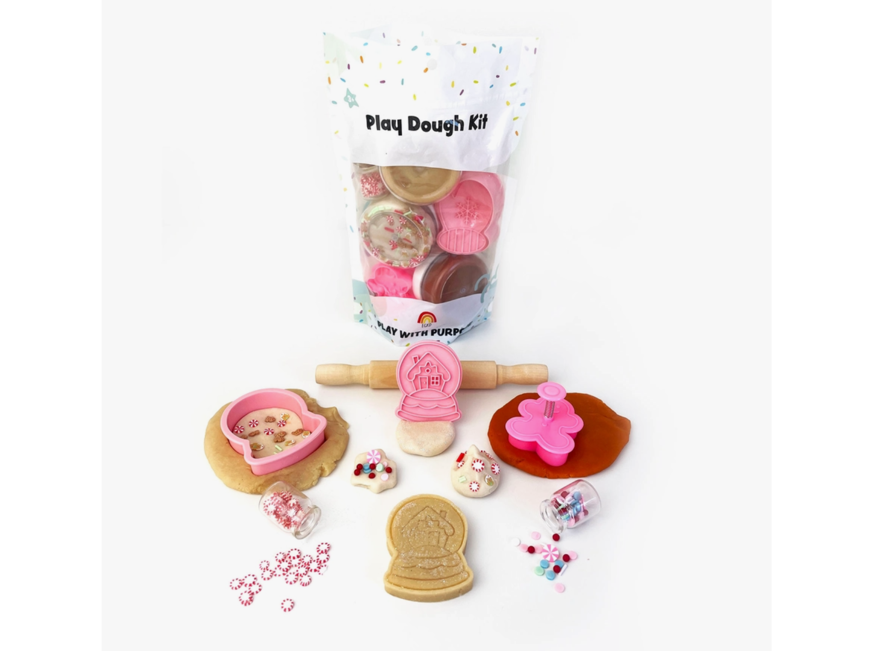 Holiday Cookies Sensory Play Dough Play Kit - Anchored Homeschool Resource Center