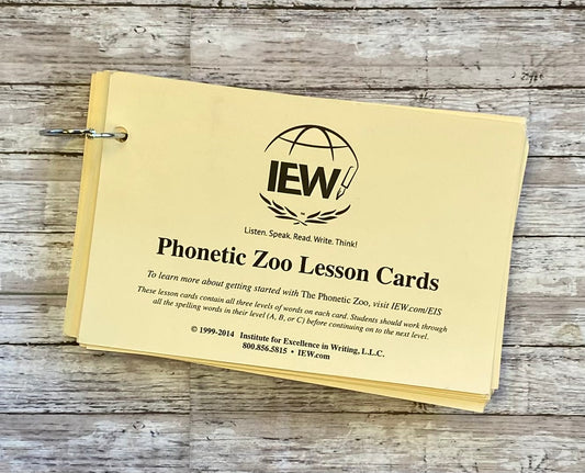 IEW Phonetic Zoo Lesson Cards - Anchored Homeschool Resource Center