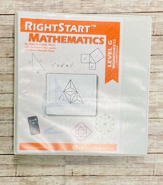 Right Start Mathematics Level G Worksheets - Anchored Homeschool Resource Center