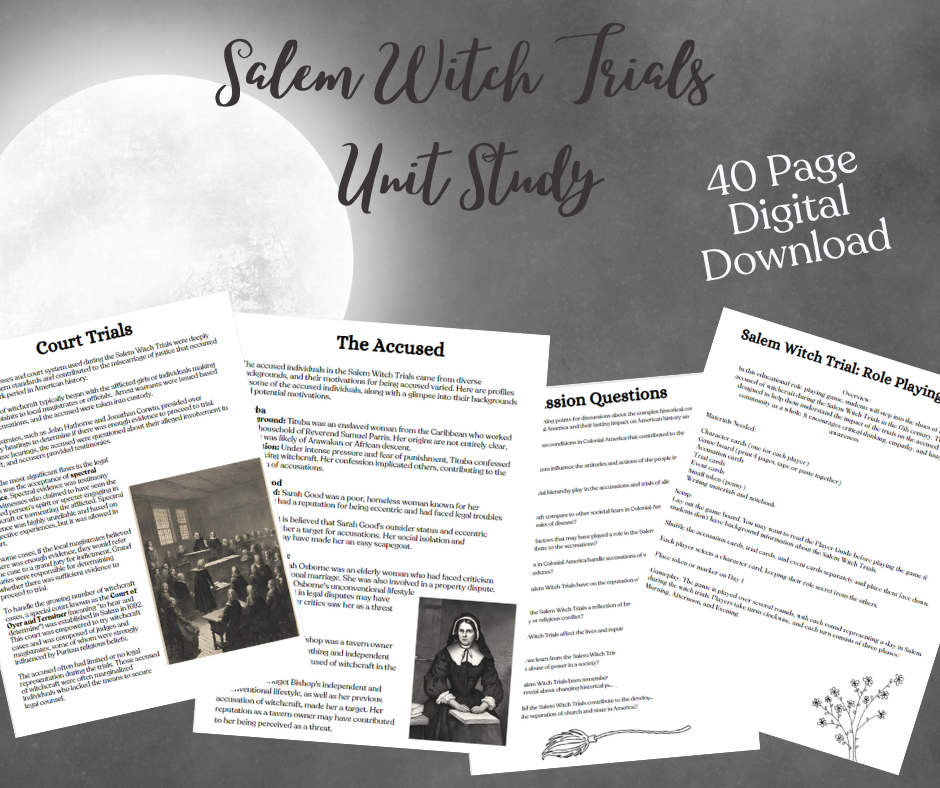 Salem Witch Trials Unit Study - Anchored Homeschool Resource Center