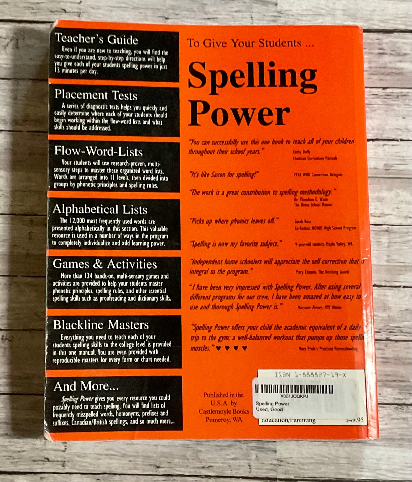 Spelling Power - Anchored Homeschool Resource Center
